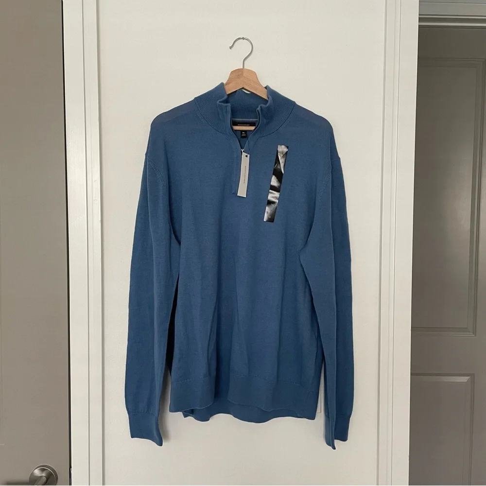 BANANA REPUBLIC • mens merino wool quarter zip sweater